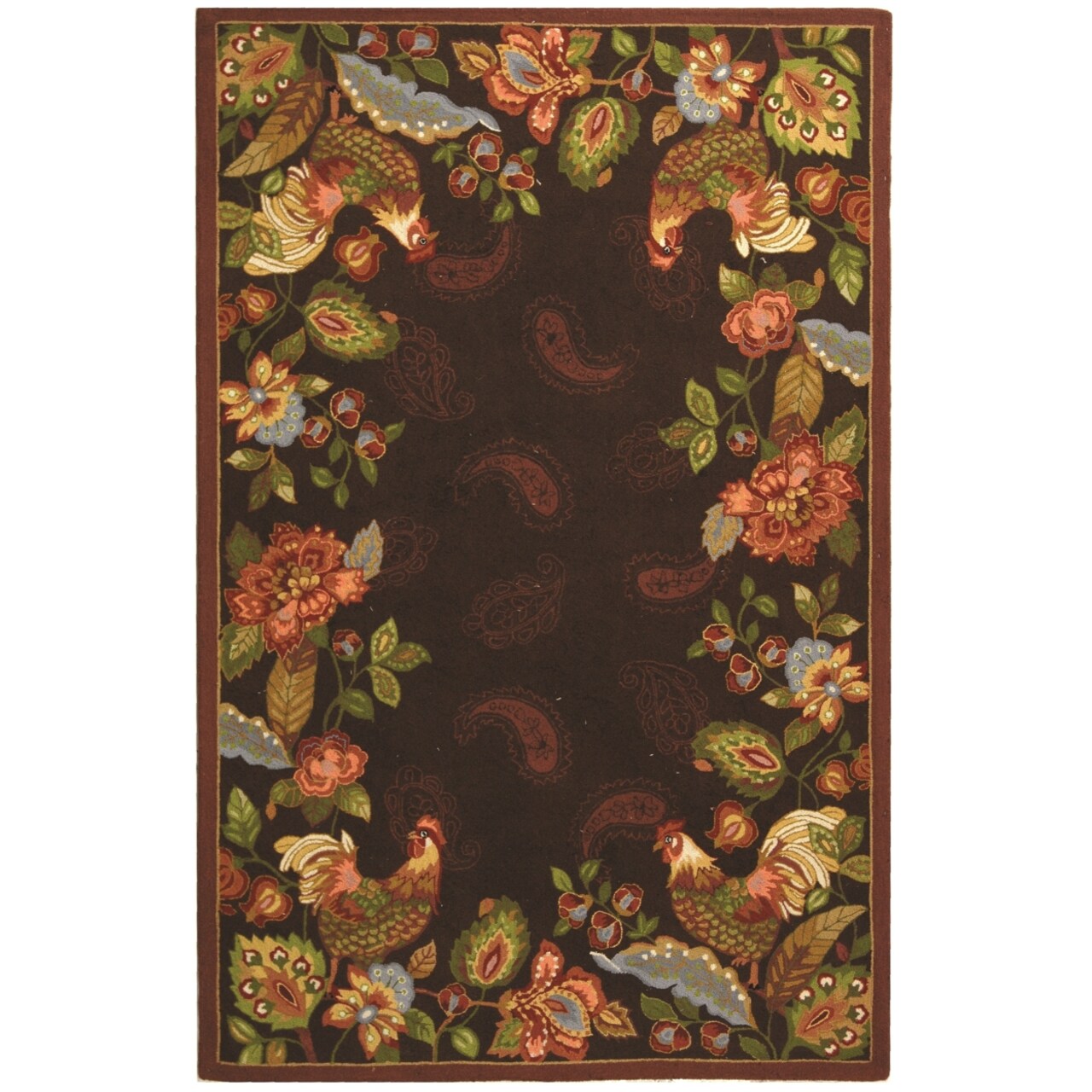 Safavieh Chelsea Collection HK314C Hand-hooked Maroon Rug